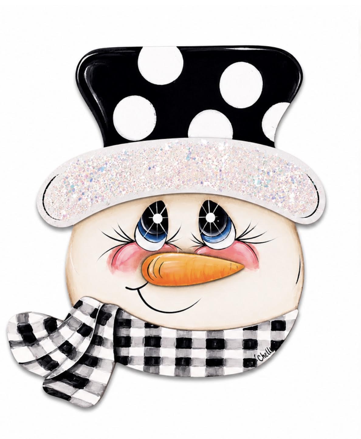 Christmas Ornament: Black & White Snowman