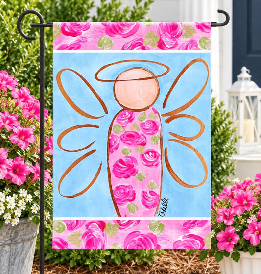 Garden Flag: Angel in Roses
