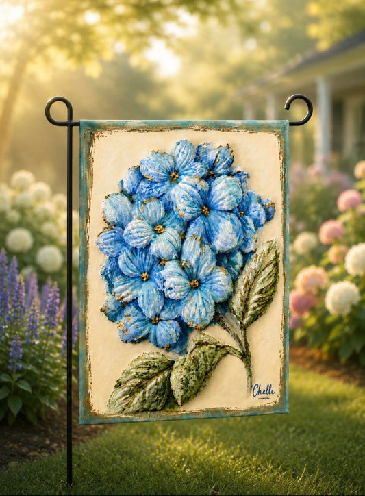 Garden Flag: Blue Hydrangeas