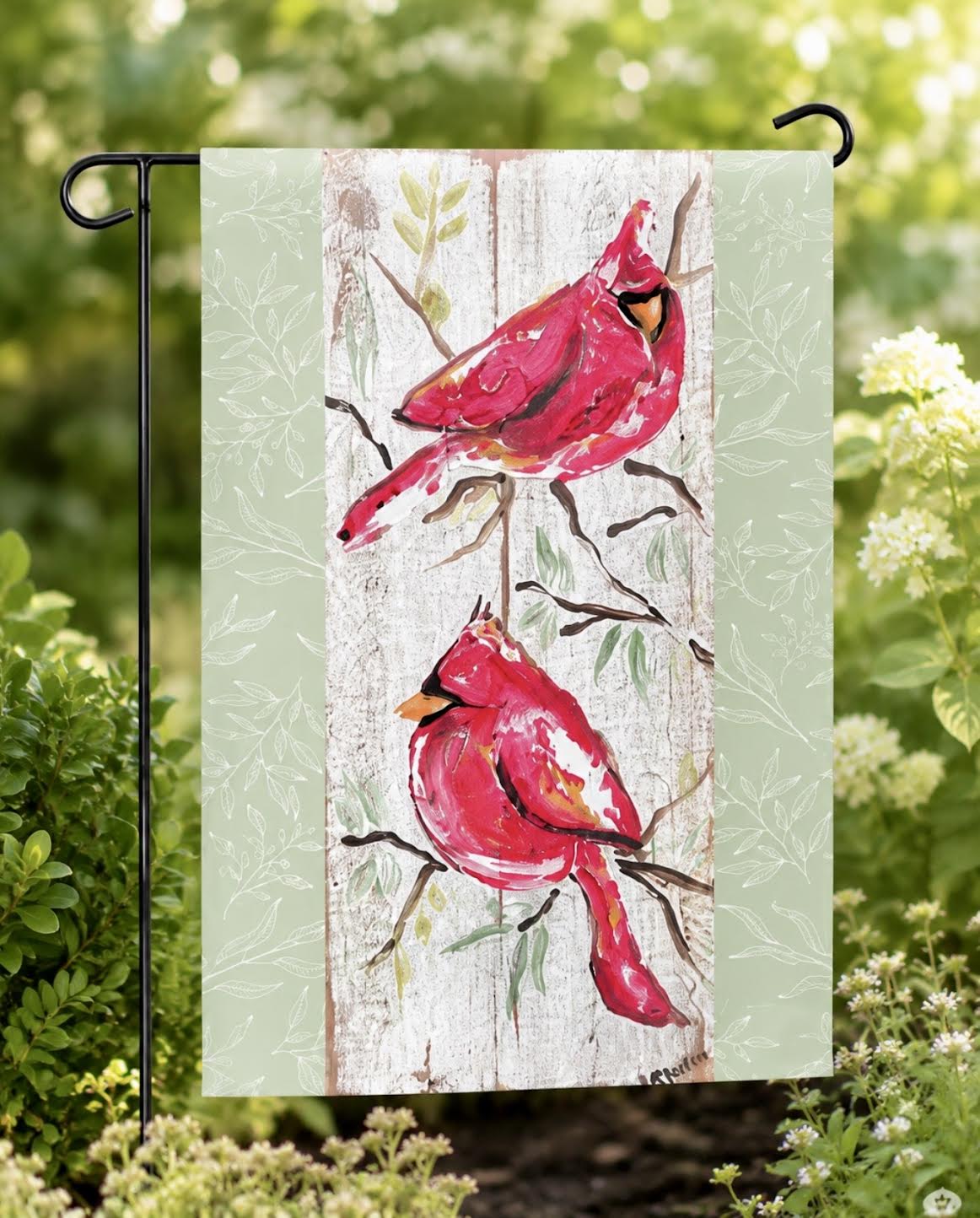 Garden Flag: Twin Cardinals