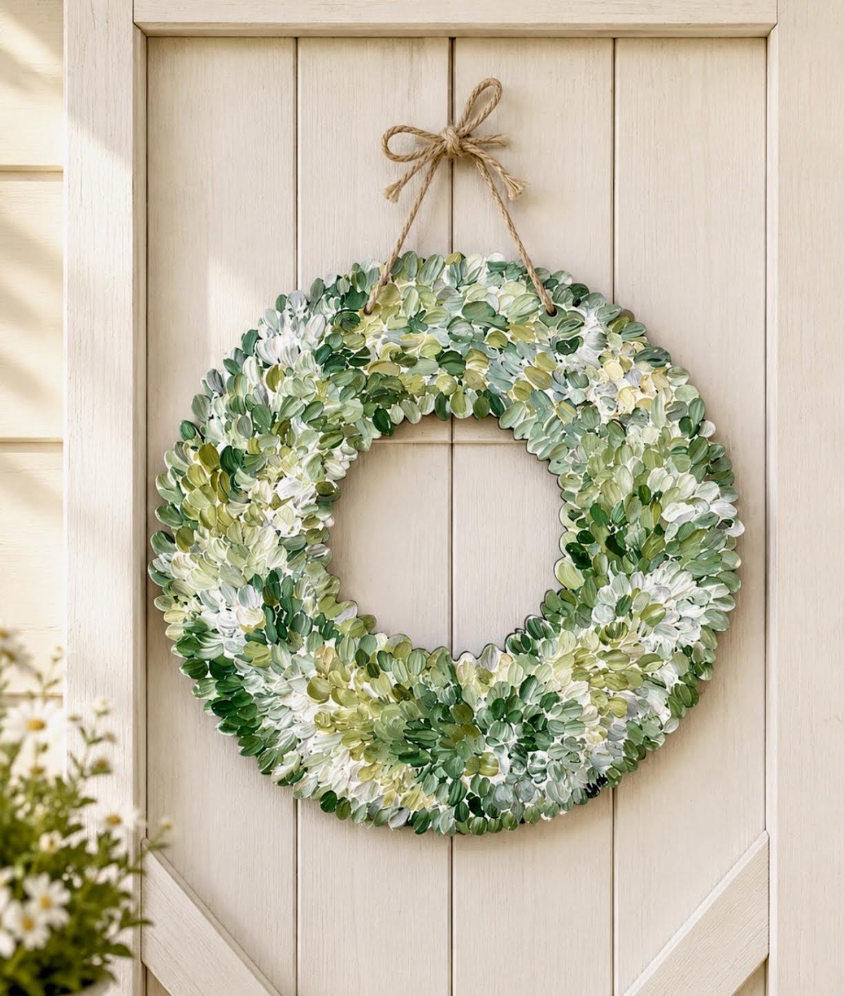 Interchangeable Boxwood Wreath Door Hanger
