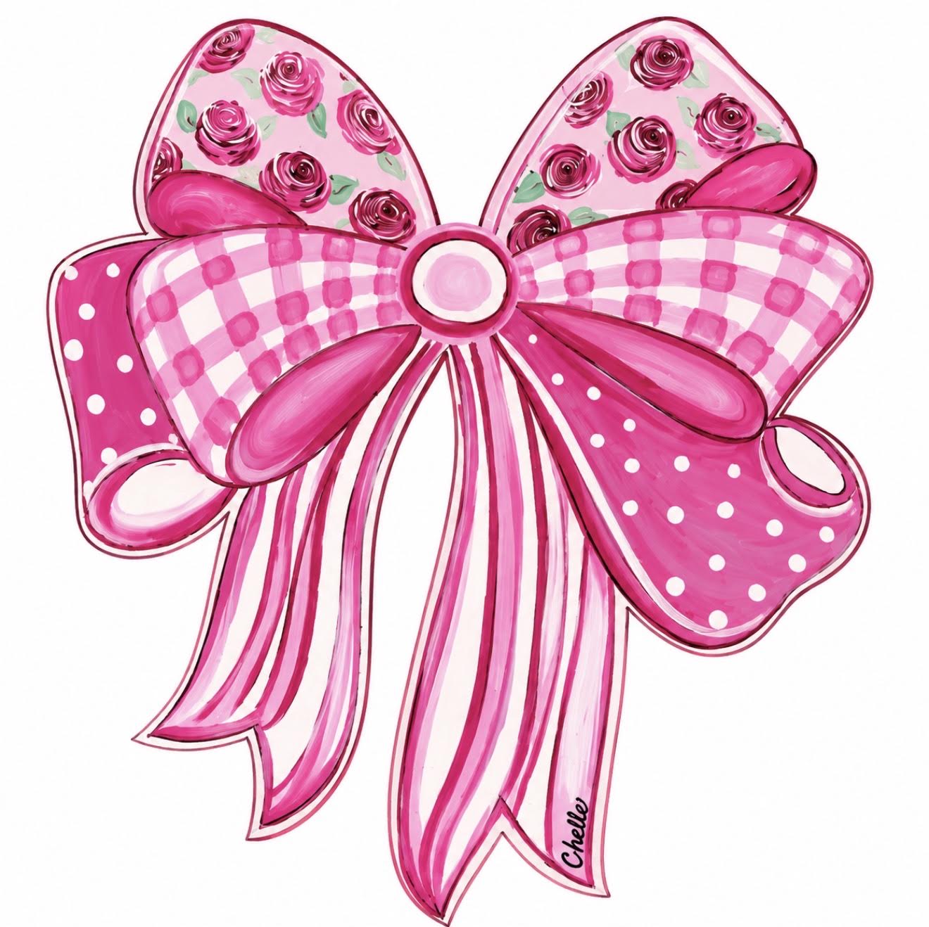 Door Hanger: Handcrafted Pink Bow