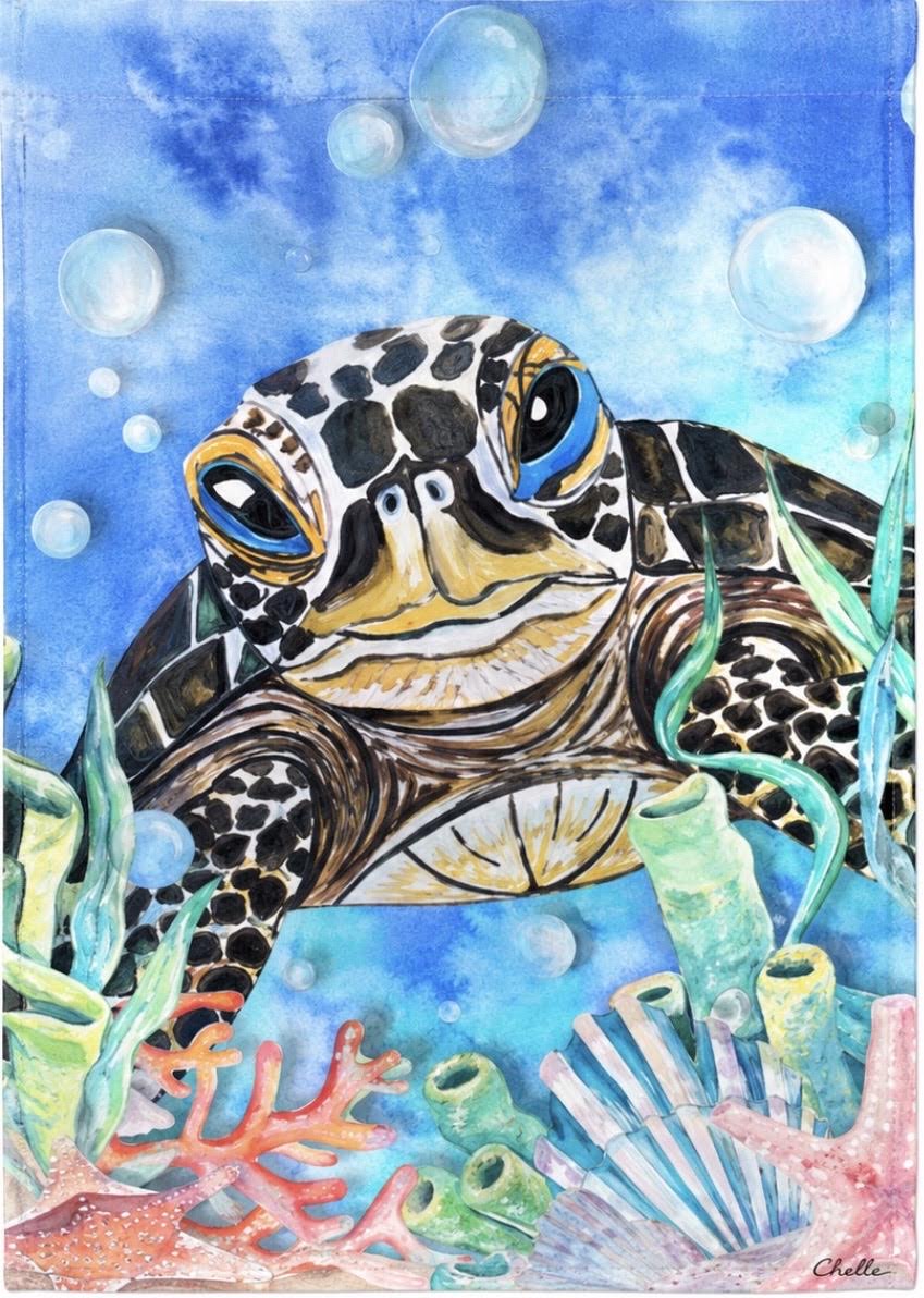 Garden Flag: Cora-L Ree Sea Turtle