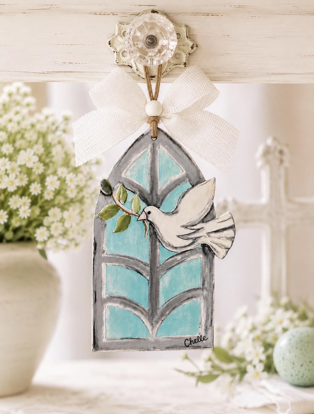 Easter Basket Tags & Wreath Attachments: Dove
