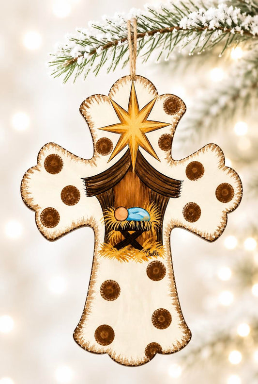 Chistmas Ornament: Nativity Cross