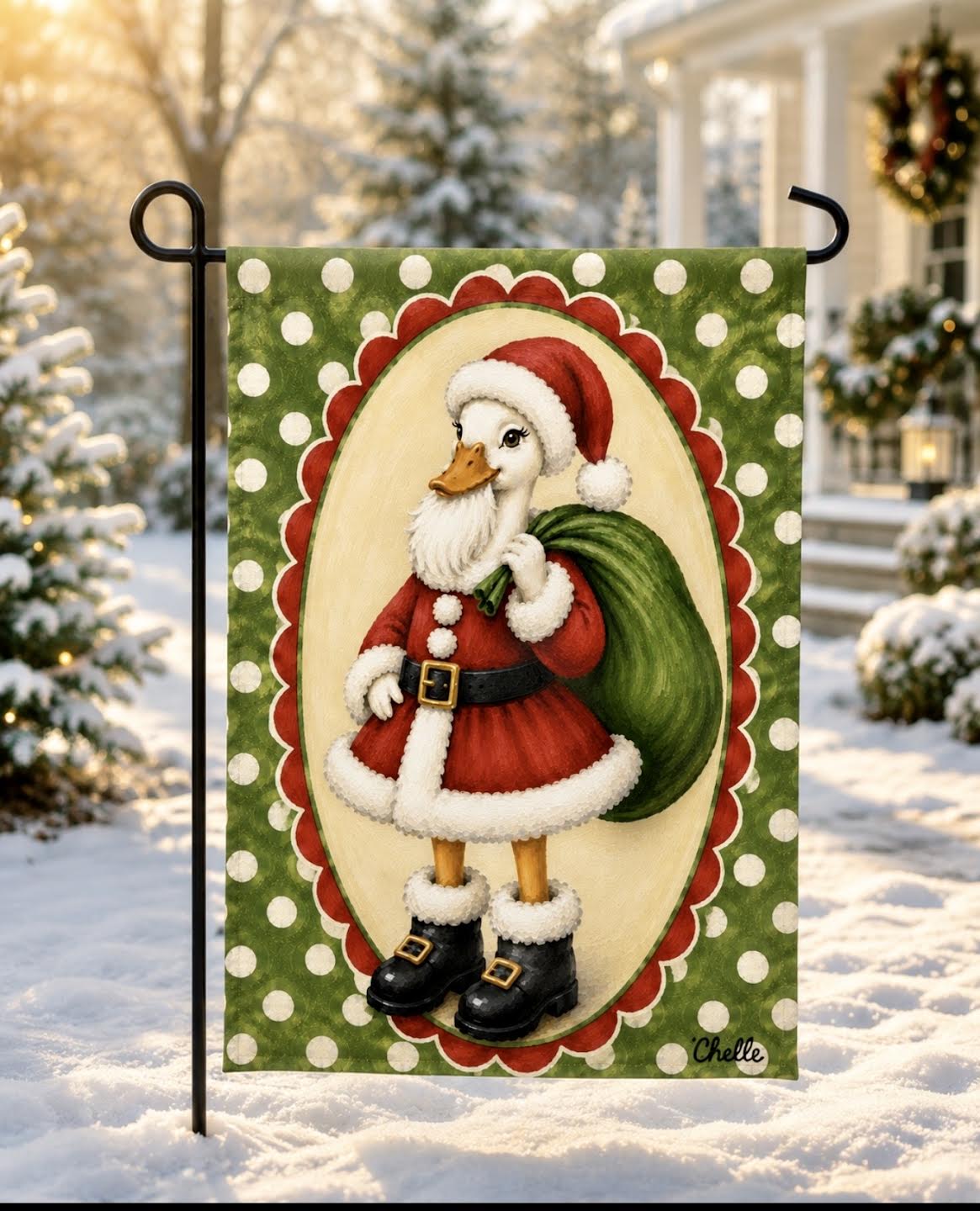 Garden Flag:  Christmas Goose