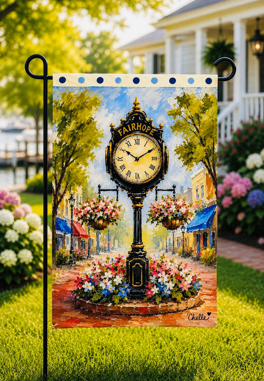 Garden Flag: The Fairhope Clock