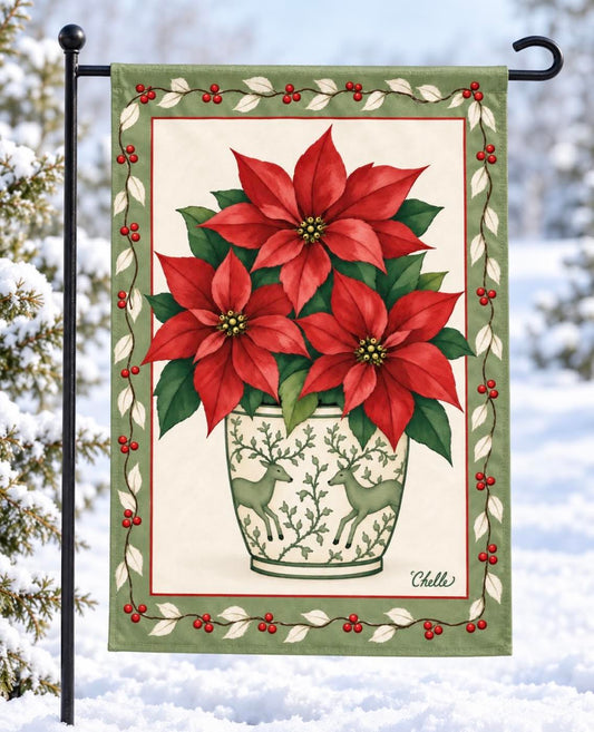 Garden Flag: Poinsettia
