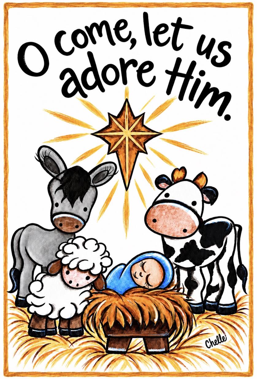 Garden Flag: O Come Let us Adore Him
