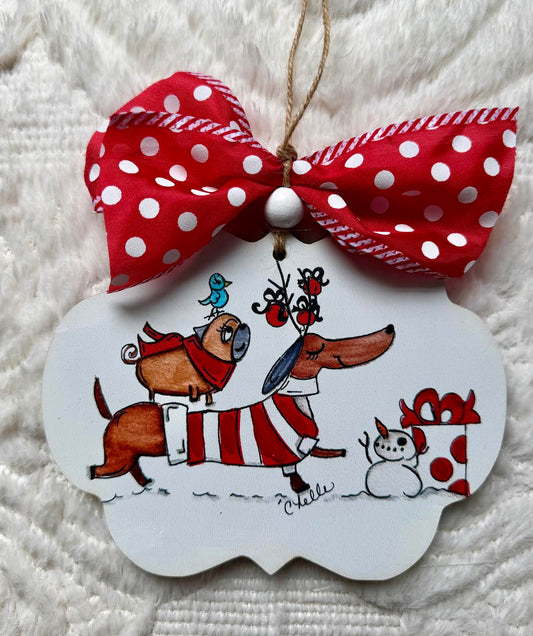 Christmas Ornament: Daschund & Friends
