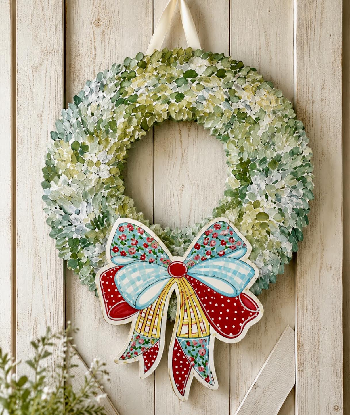 Interchangeable Boxwood Attachment: Spring Quilt