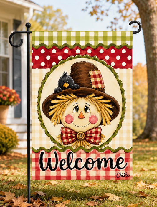 Garden Flag: Fall Thanksgiving Scarecrow
