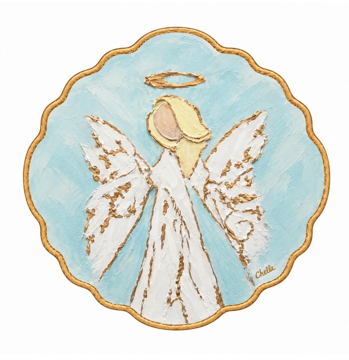 Christmas Ornament: Blue/Gold Angel