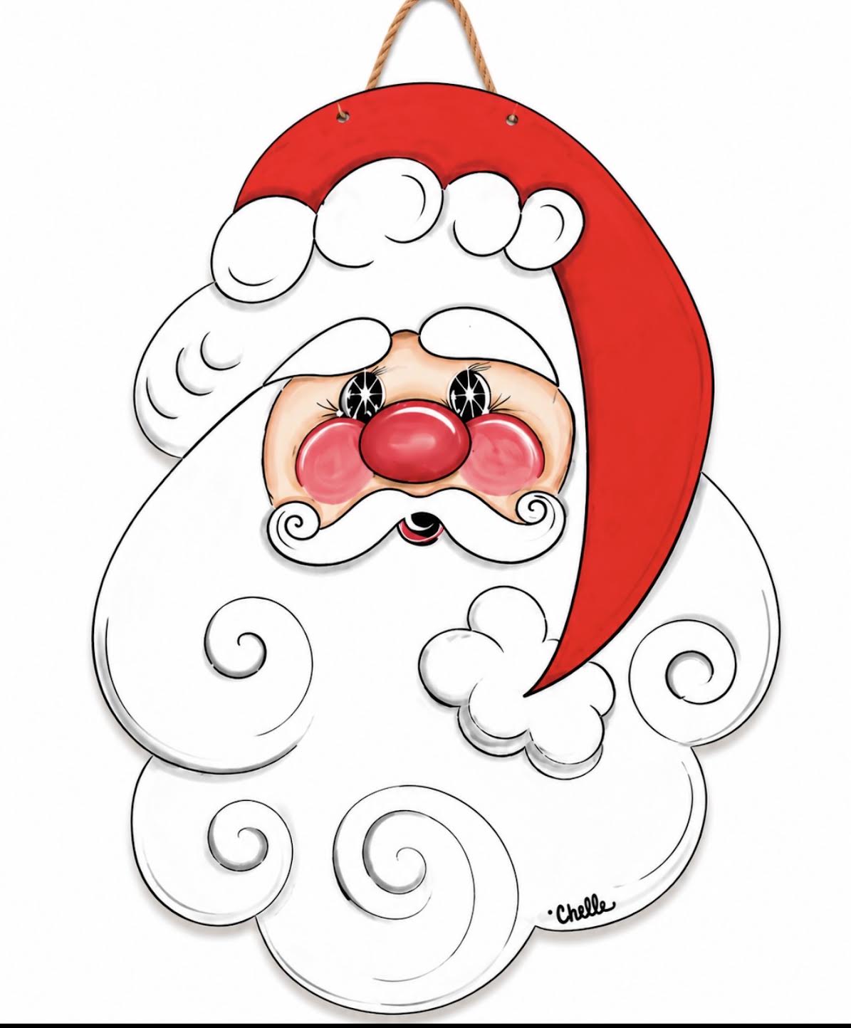 Door Hanger; Christmas, Santa, Large
