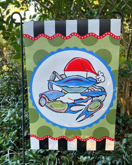 Garden Flag: Christmas Santa Crab