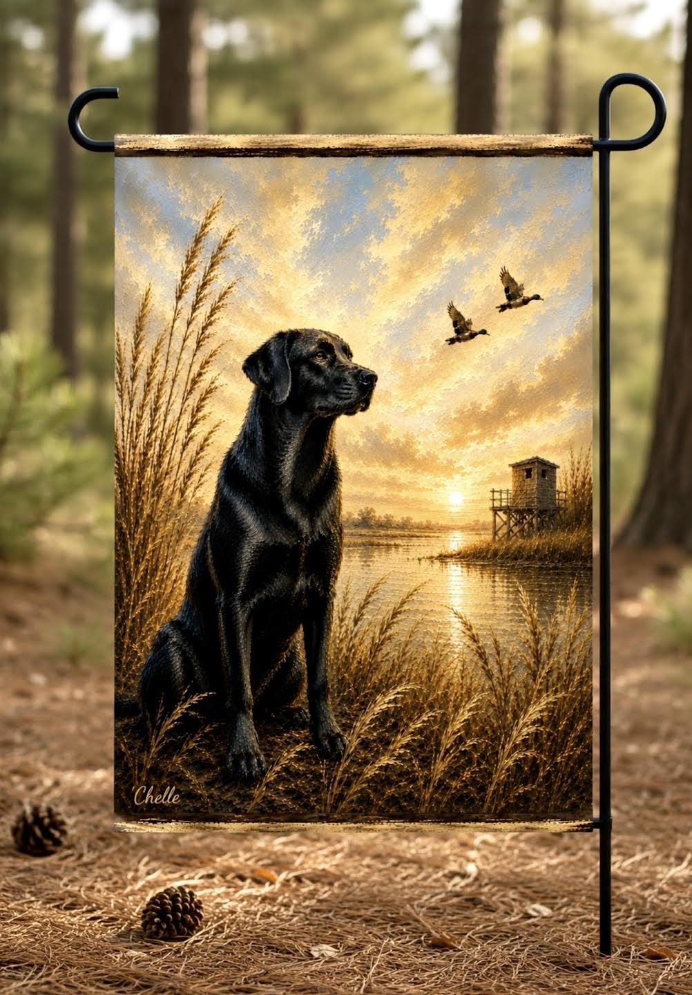 Garden Flag: Black Lab