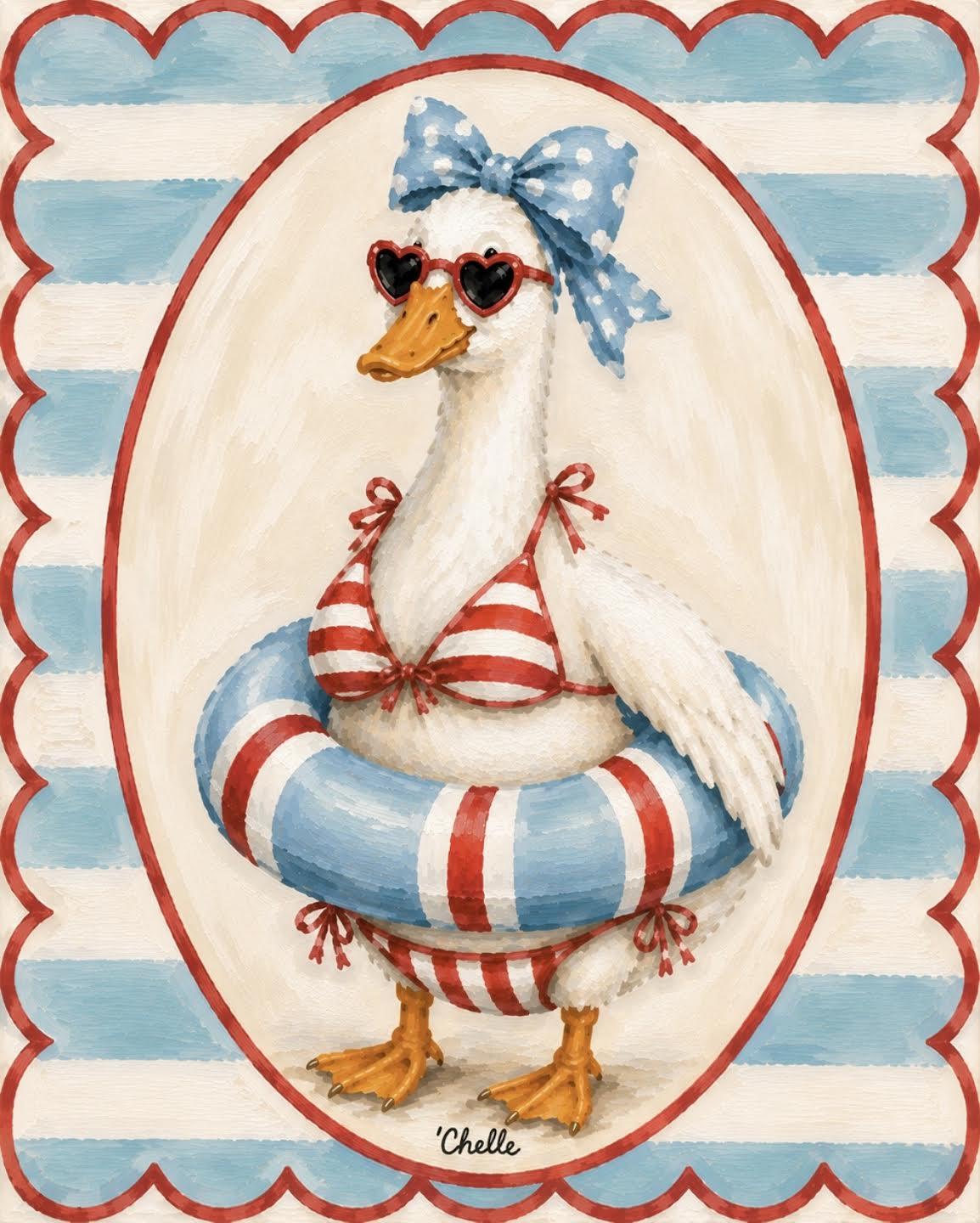 Garden Flag: Pool Party Goose