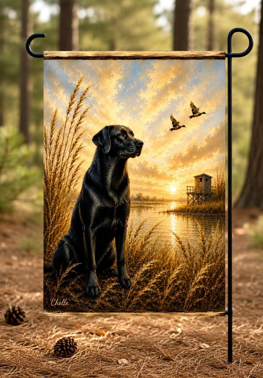 Garden Flag: Black Lab
