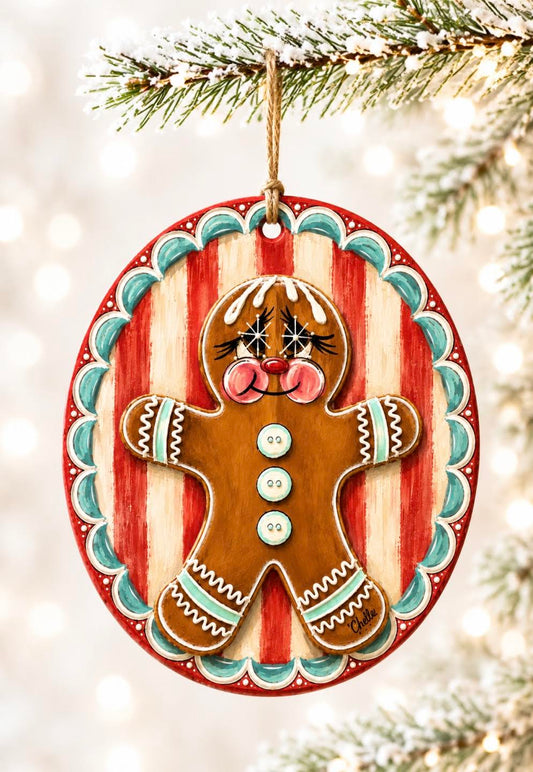 Christmas Ornament: Striped Gingerbread