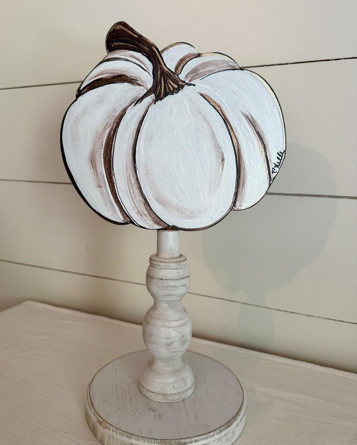 Seasonal & Everyday Topper:  White Pumpkin