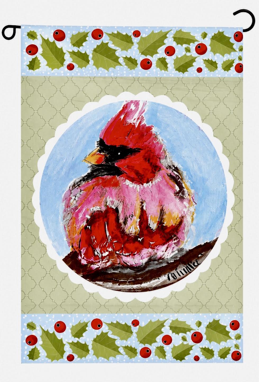 Garden Flag; Christmas Cardinal