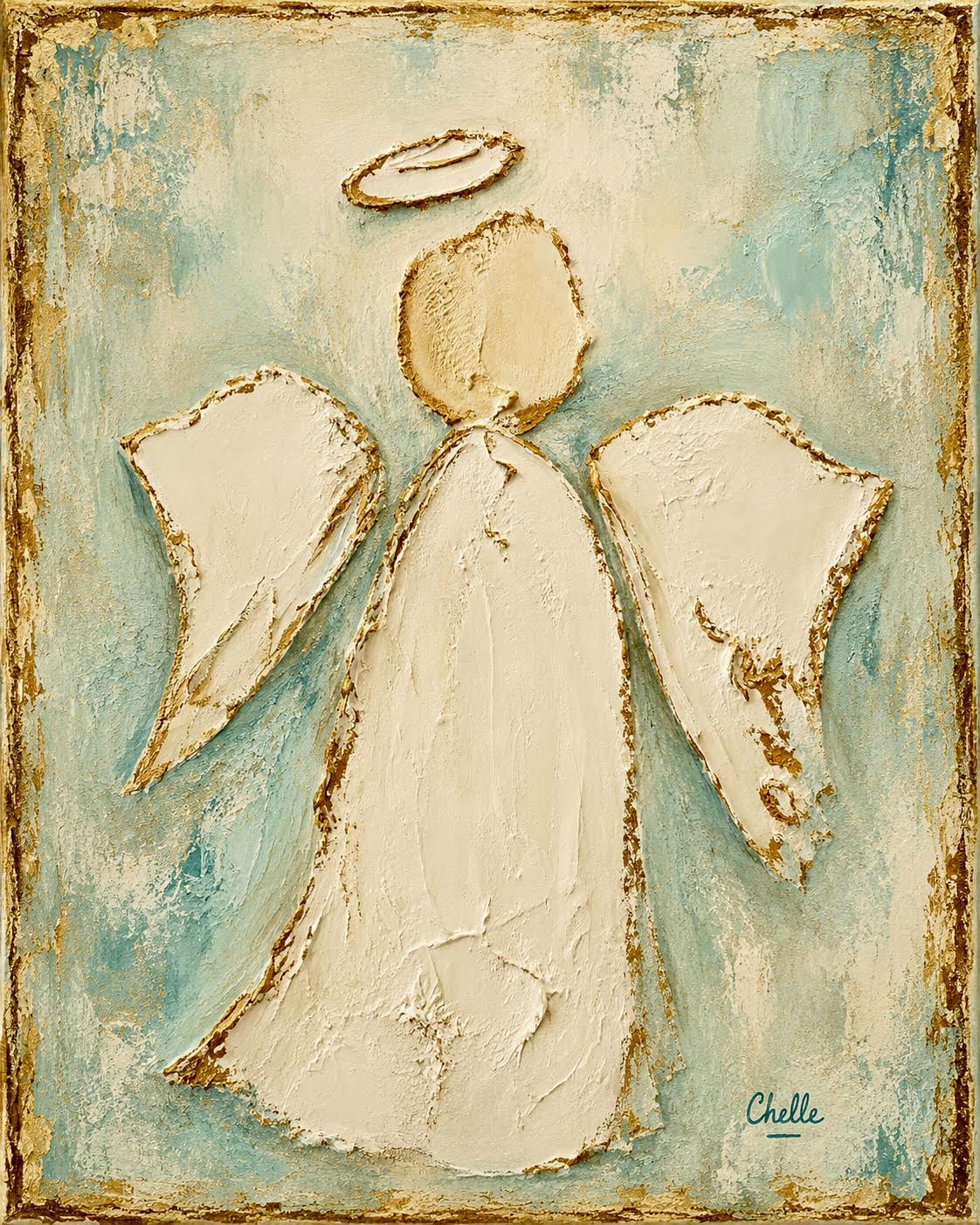 Seasonal & Everyday Topper: Angel in White and Aqua
