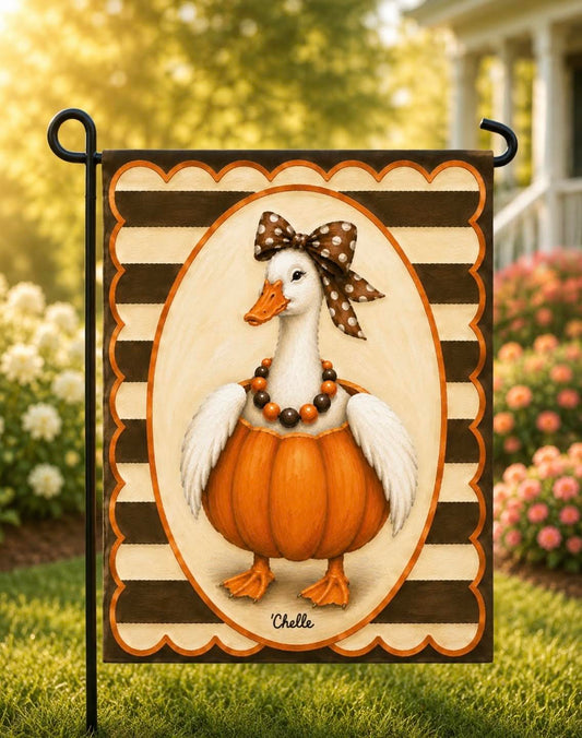 Garden Flag: Pumpkin Patch Goose