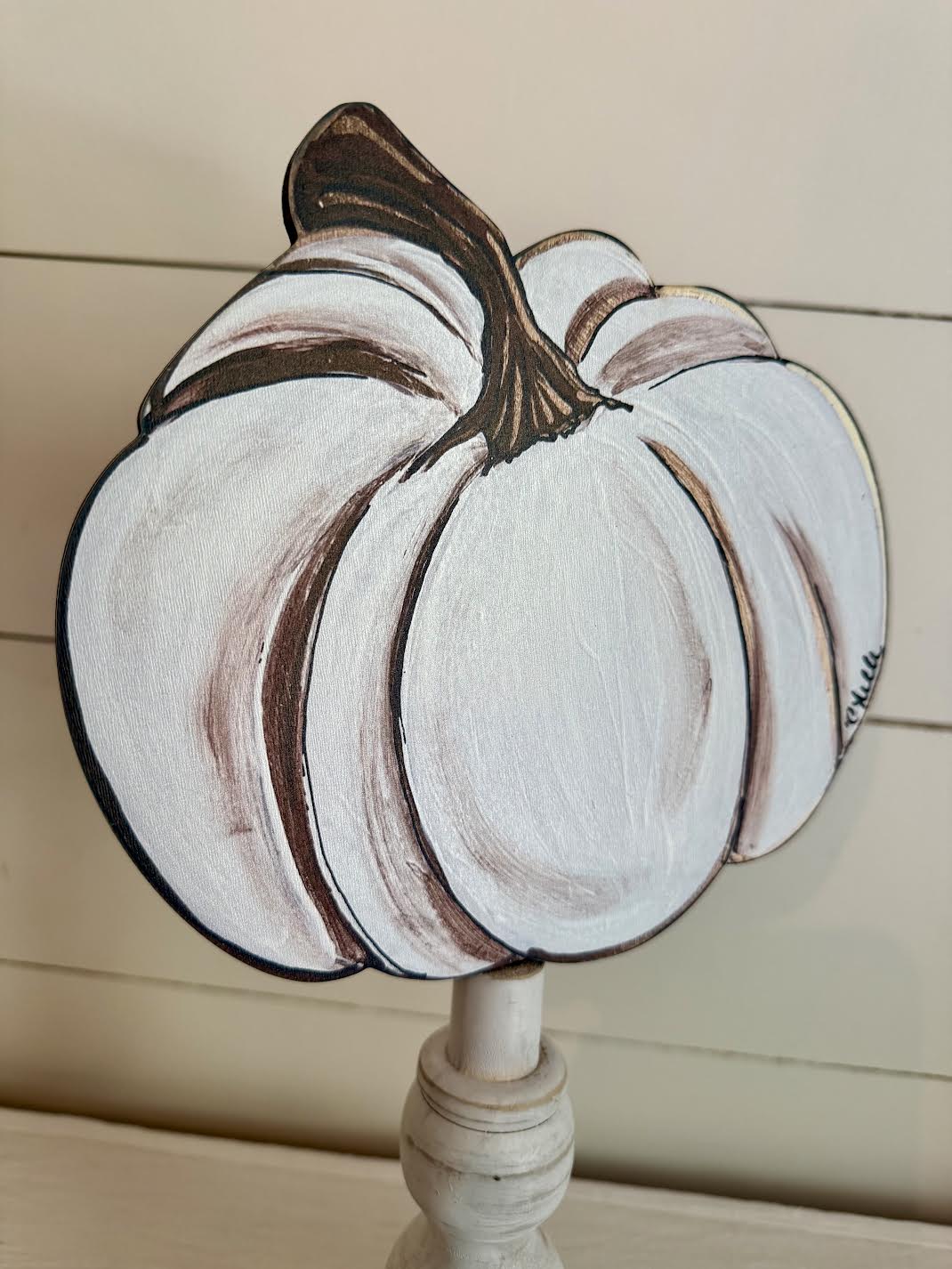 Seasonal & Everyday Topper:  White Pumpkin