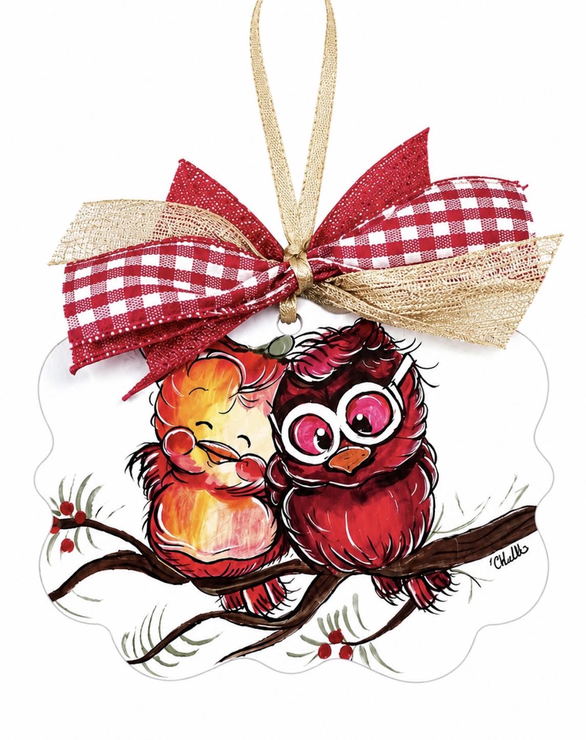 Christmas Ornament; Love Bird Cardinals