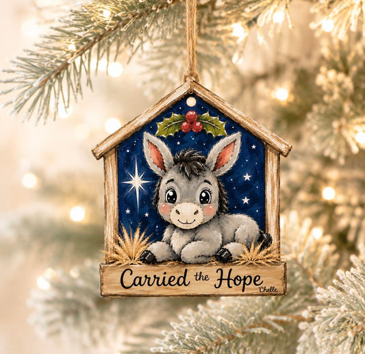 Christmas Ornament: Carried the Hope, Donkey