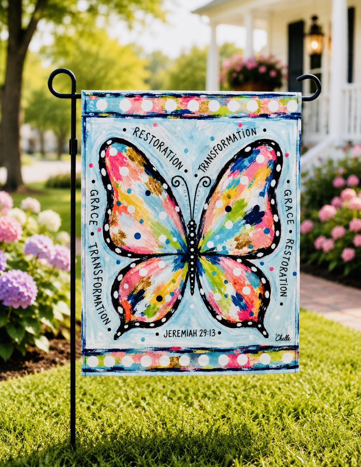 Garden Flag: The Happy Butterfly