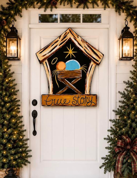 Door Hanger: Christmas, True Story, Large