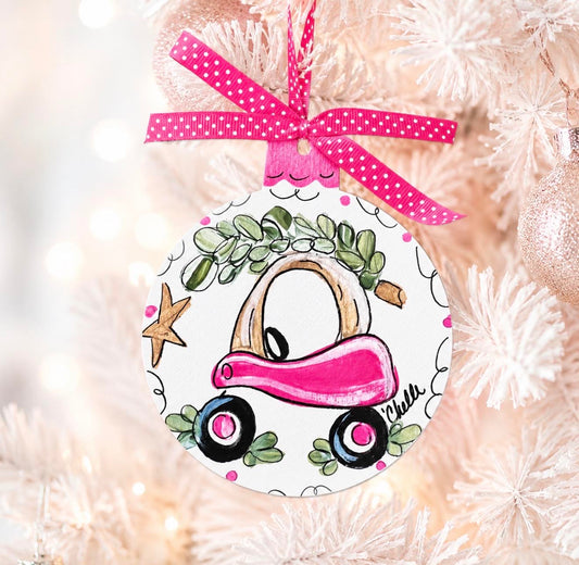Christmas Ornament: Pink Toy Car