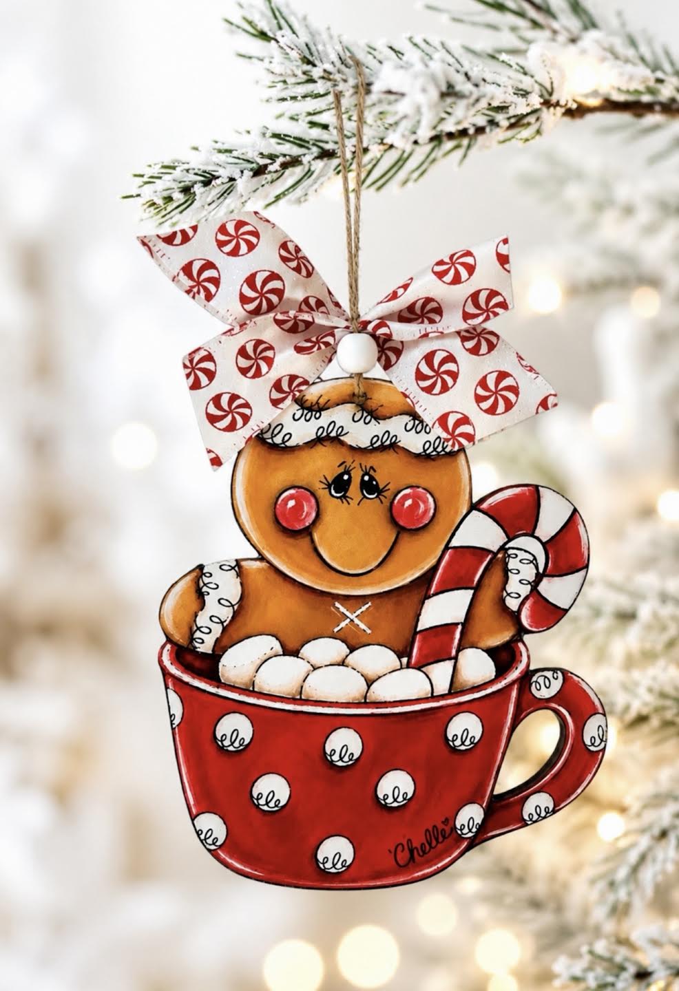 Christmas Ornament: Gingerbread Man in a Teacup