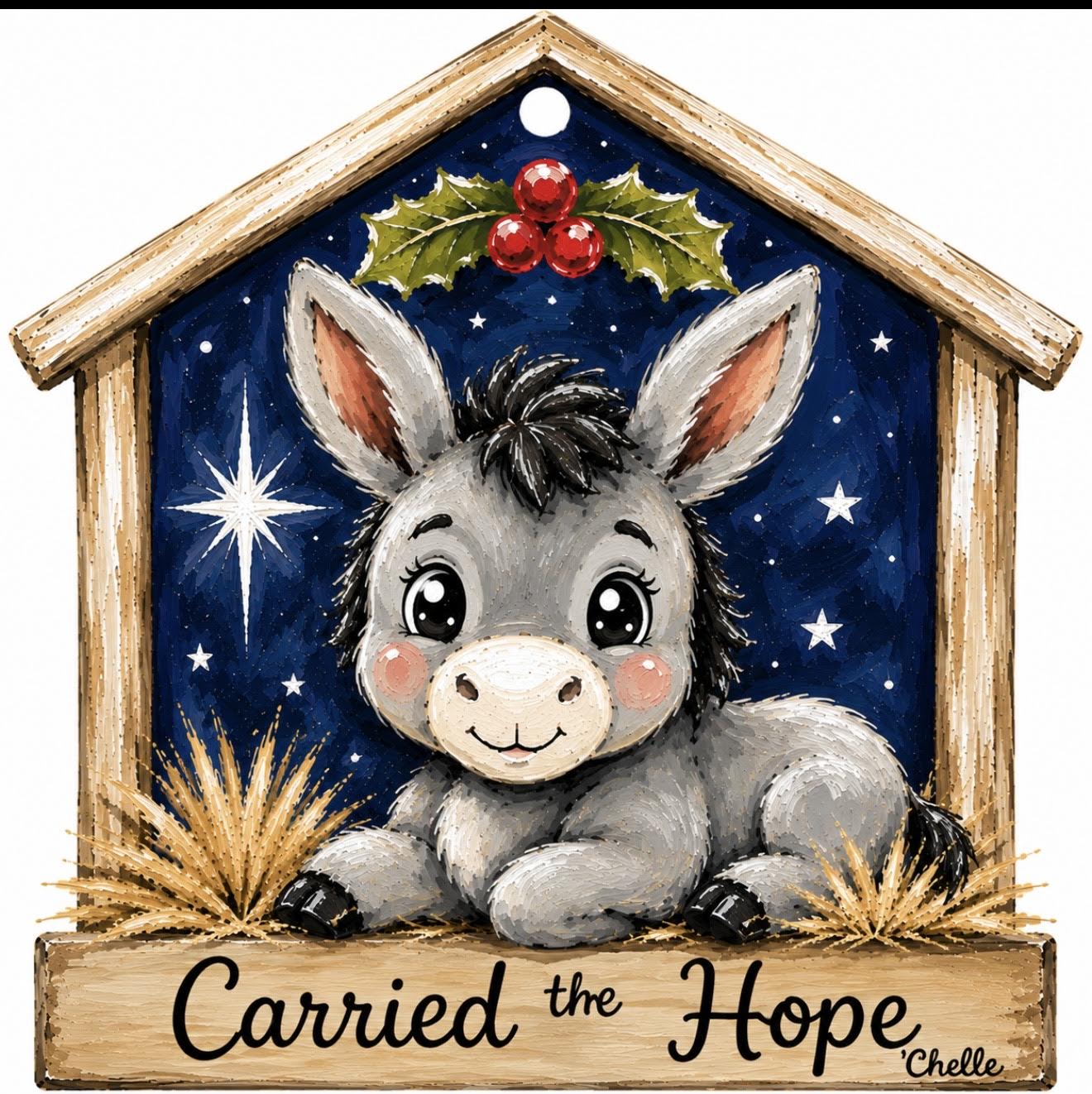 Christmas Ornament: Carried the Hope, Donkey