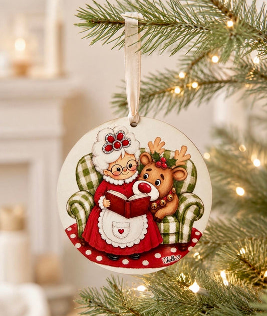Christmas Ornament: Mrs. Claus & Hollis Reading