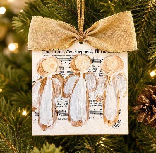 Christmas Ornament: 3 Angels, The Lord's My Shepherd