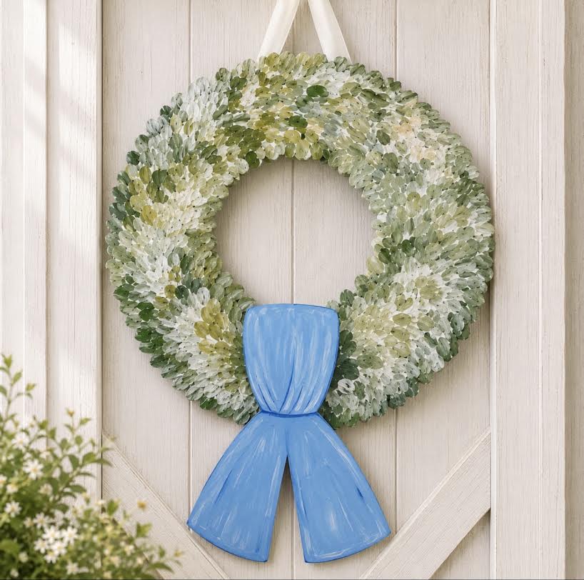 Interchangeable Boxwood Attachments: Blue Sash