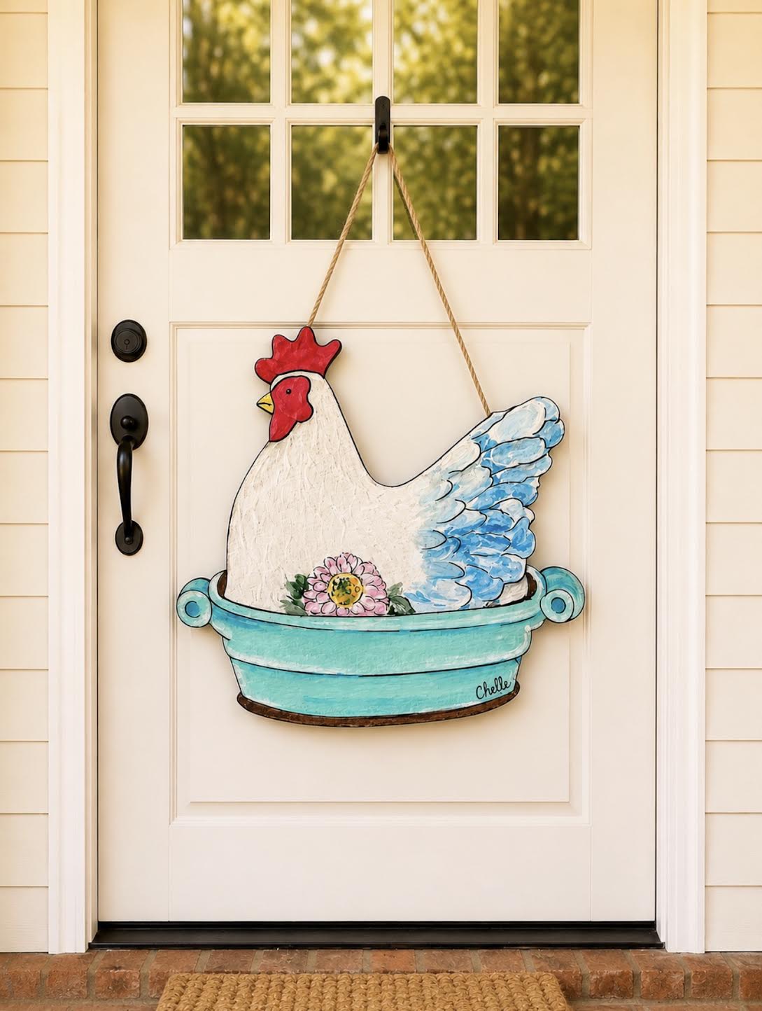 Door Hanger:  Rooster in a Pan