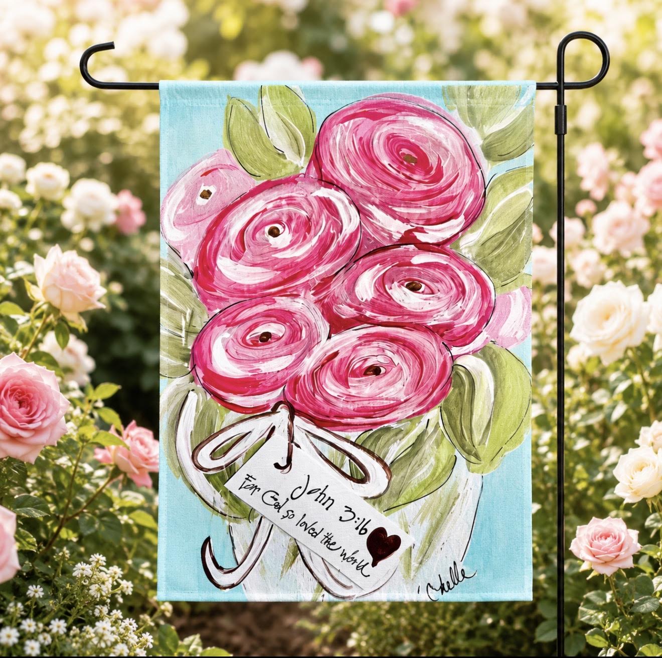 Garden Flag: For God So Loved The World, Roses