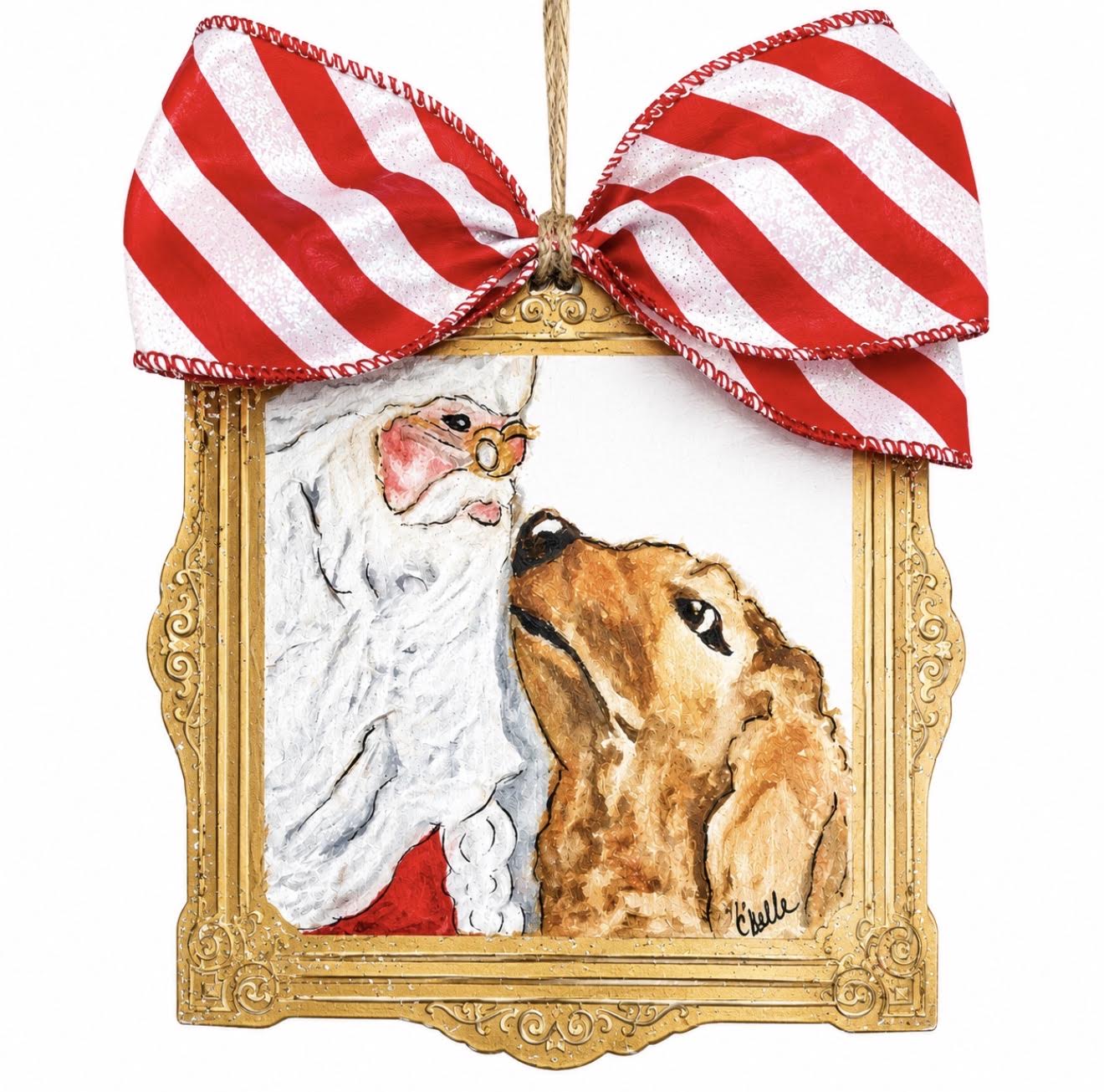 Christmas Ornament; Santa & His Dog