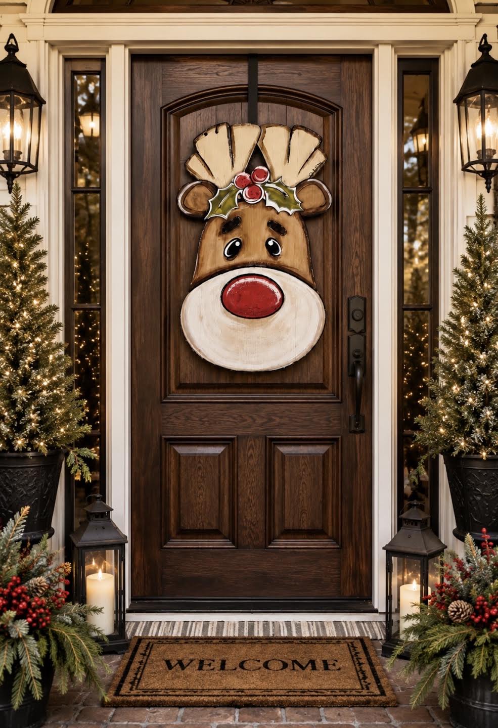 Door Hanger: Christmas, Hollis the Reindeer, Large