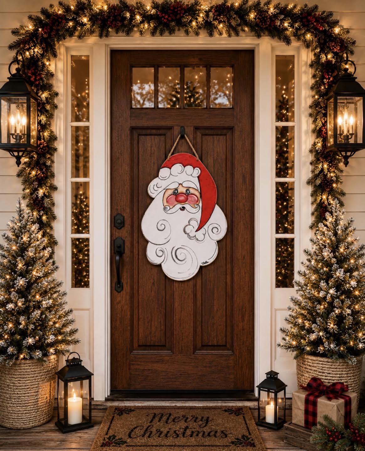 Door Hanger; Christmas, Santa, Large