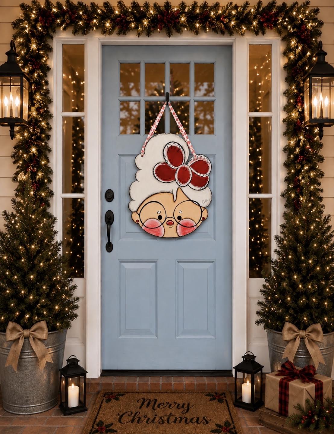 Door Hanger: Christmas, Mrs. Claus