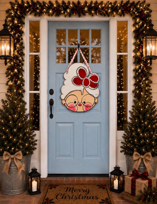 Door Hanger: Christmas, Mrs. Claus