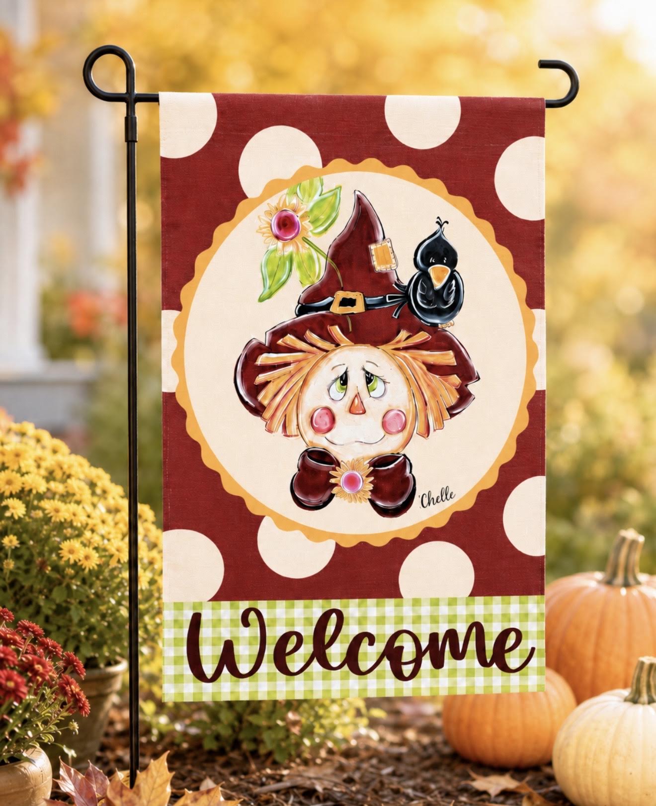 Garden Flag: Fall Thanksgiving Scarecrow
