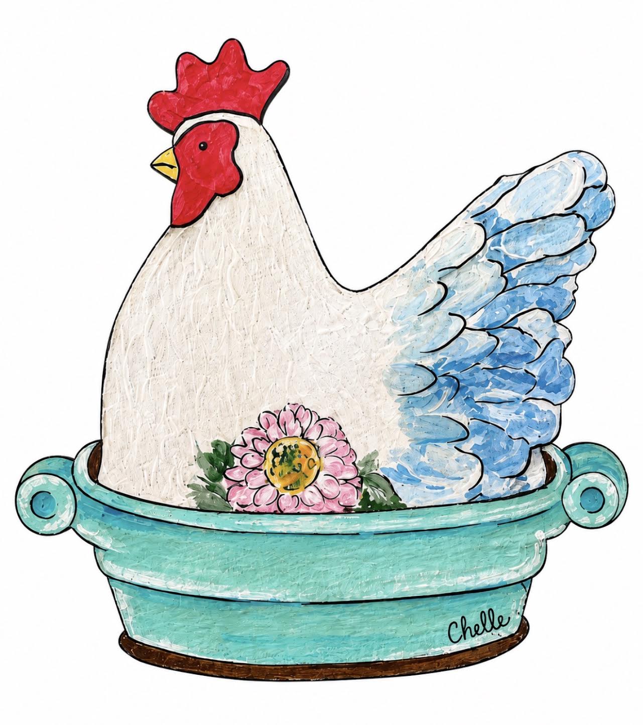 Door Hanger:  Rooster in a Pan