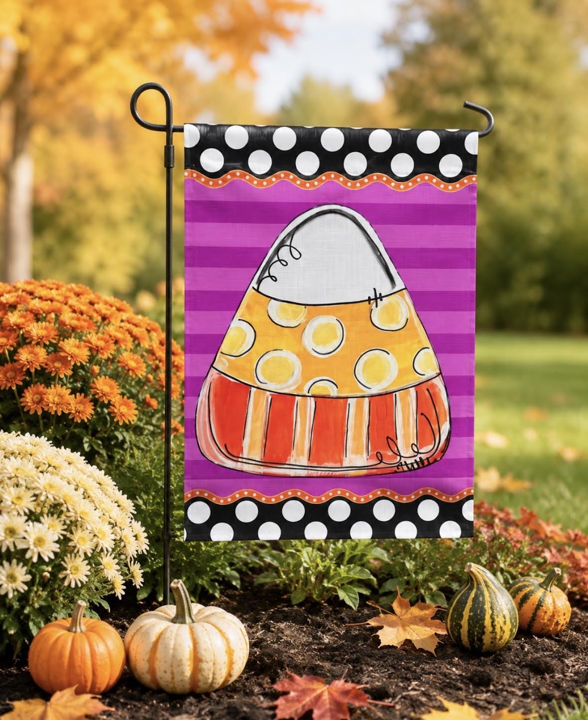 Garden Flag: A Candy Corn Halloween