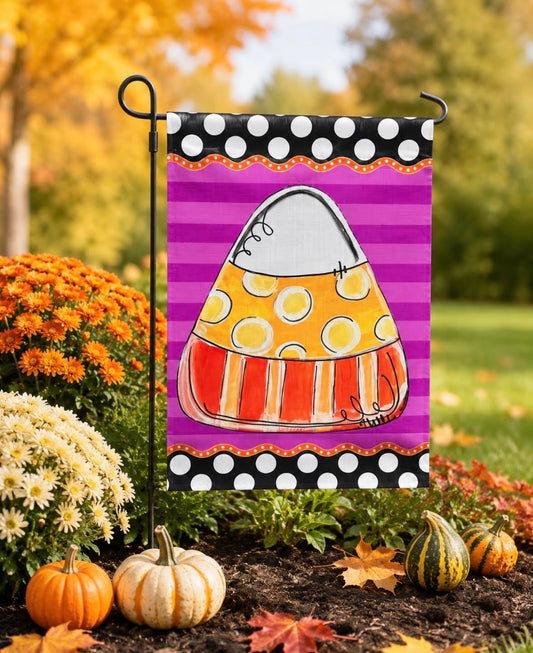 Garden Flag: A Candy Corn Halloween