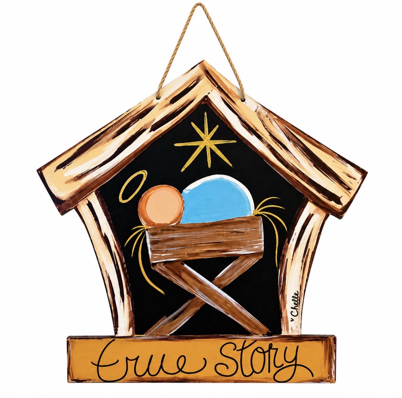 Door Hanger: Christmas, True Story, Large